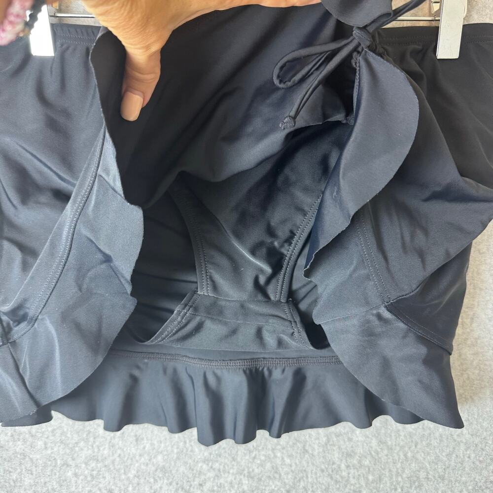 Croft & Barrow Swim Skirt Women's Size 6 Black Ruffle Ruching Summer Vacation - Picture 7 of 11